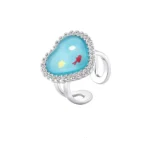 Heart-Shaped Rhinestone Ring - Image 3